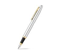 Sheaffer VFM E9422 Polished Chrome With Gold Plated Trims Fountain Pen Medium - Fitted with Black Ink Refill