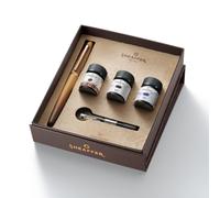 Sheaffer VFM G9428 Coffee Edition Fountain Pen (Medium) with 3 x 10ml Ink Bottles, Matt Brown, Gift Set