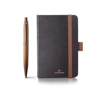 Sheaffer VFM Gift Set 9428 Coffee Edition Ballpoint Pen with Regal Brown PVD Trims and Small Notebook - Matt Brown