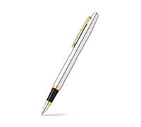 Sheaffer VFM - Refillable fountain pen with medium grade stainless steel nib, polished chrome with gold-tone trim