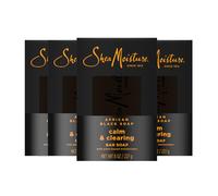 SheaMoisture Bar soap African Black Soap 4 count Soothe and Clarify Skin Soothing and Clarifying bar soap with 24h shea moisture nutrients for Healthy