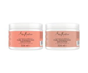 SheaMoisture Coconut & Hibiscus Curl Enhancer no silicones or sulphates smoothie for thick, curly hair 326 ml (Pack of 2)