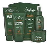 SheaMoisture Complete Beard Styling Set - Maracuja & Shea Oils - Conditioning Oil, Balm, Detangler & Wash Gift Box