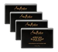 SheaMoisture Face and Body Bar for Oily BlemishProne Skin African Black Soap Paraben Free 35 oz 4 Count facial cleanser
