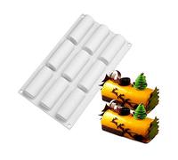 SHEANAON Silicone Mold Pan, 9 Holes Rectangle/Buche Silicone Baking Mold for Kids Party's, Jelly, Biscuits, Chocolate, Candy, Ice Cube, Cheesecake, Muffin, DIY Handmade Soap Moulds Tray