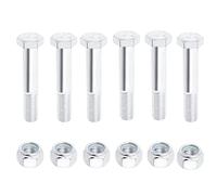 Shear Bolts for Compatible with Rotary Cutters Mill Grade 2 SAE J429 1/2" x 3-1/2" with Nylock Nut (Pack of 6)