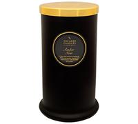 Shearer Candles Amber Noir Scented Tall Pillar Jar Candle with Gold Lid-Black