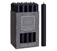 Shearer Candles Black - Dinner Candles - 8 inch - Unscented Dripless Dinner Candles - 8 Hour Burn Time - 20 Pack