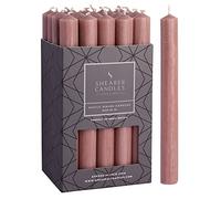 Shearer Candles Dusky Pink - Dinner Candles - 8 inch - Unscented Dinner Candles - 8 Hour Burn Time - 20 Pack (PR8947)