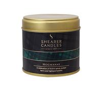 Shearer Candles Hogmanay Large Scented Tartan Tin Candle - Ivory,7.5cm l x 7.5cm w x 7.2cm h