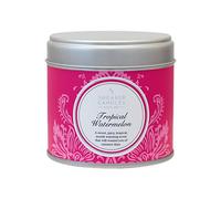 Shearer Candles Large Tropical Watermelon Scented Tin Candle with Silver Lid, Pink
