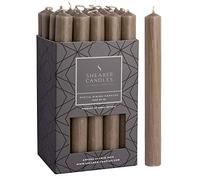 Shearer Candles Taupe - Dinner Candles - 8 inch - Unscented Dinner Candles - 8 Hour Burn Time - 20 Pack