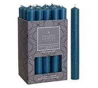 Shearer Candles Teal - Dinner Candles - 8 inch - Unscented Dinner Candles - 8 Hour Burn Time - 20 Pack