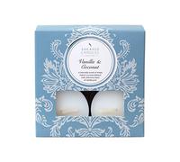 Shearer Candles Vanilla and Coconut (Pack of 8) Scented Tealights - White