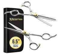ShearGuru ShearGuru Professional Barber/Salon Scissor Hair Cutting Set - 6.5"-Straight Edge Razor Sharp Scissor + Texturizing Thinning Shears Styling Hair for Women Men