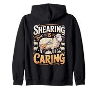 Shearing Is Caring Sheep Farmer Shepherd Zip Hoodie