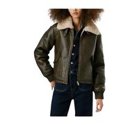 Shearling Bomber Jacket - female - Pepe Jeans - Faux Fur & Shearling Jackets - Green - XS - Jackets XS