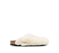 Shearling Teddy Slippers with Big Buckle 4 UK