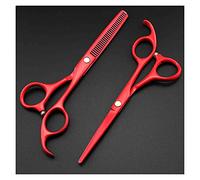 Shears for Hair Cutting 5.5 Inch Color Barber Scissors, Hairdressing Scissors, Thinning Scissors, Beauty Scissors, Hair Salon, Flat Scissors Hair Cutting Kit (Color : Rojo) (Rojo B)