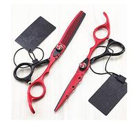 Shears for Hair Cutting 6 Inch Multi-Color Barber Scissors Set, Hair Salon, Flat Cut, Hairdressing Scissors, Beauty Scissors, Thinning Scissors Hair Cutting Kit (Color : Amarillo) (Rojo B)