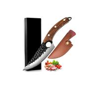 (Sheath Brown) Kitchen knife for all purposes, handmade knife, chef's knife professional knife, sharp meat knife with exquisite leather bag, boning knife BBQ
