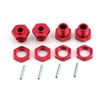 SHEAWA 12PCS Wheel Hex Hub Adapter with Nut Kit for ARRMA 1/8 Typhon 3S, Aluminum Alloy RC Car Accessories for 3S BLX Upgrades (Red)