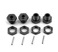 SHEAWA 12PCS Wheel Hex Hub Adapter with Nut Kit for ARRMA 1/8 Typhon 3S, Aluminum Alloy RC Car Accessories for 3S BLX Upgrades (Black)