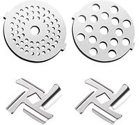 SHEAWA Replacement Kit for Electric Meat Grinder 2Pcs Meat Grinder Blade 2PCS Grinding Plates 5/7mm