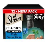 96 x 85g Sheba Classics Adult Wet Cat Food Trays Ocean Selection in Terrine