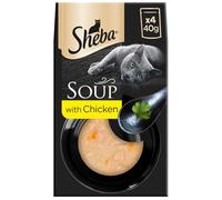 Sheba Classics Cat Food Wet - SOUP Cat Pouches with Chicken Fillets, 4 x 40 g