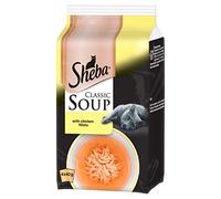 Sheba Classics Soup Cat Pouches with Chicken Fillets, 4 x 40 g, Pack of 12 (Total 48 Pouches)