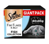 Sheba Fine Flakes in Jelly Cat Food - Fish Selection - GIANT Pack - 80 x 85g Pouches