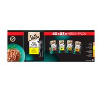 Sheba Fine Flakes Adult Cat Food Pouch Poultry Selection in Jelly Mega Pack 40 x 85g