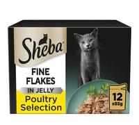 SHEBA Fine Flakes Cat Food Pouch Poultry in Jelly Mega Pack