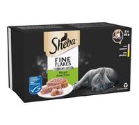 Sheba Fine Flakes Cat Food Tray Collection with Salmon & Chicken in Jelly 8x85g