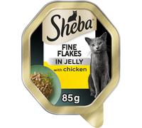 Sheba Fine Flakes Cat Food Tray with Chicken in Jelly 2x11x85g