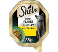 Sheba Fine Flakes Cat Food Tray with Chicken in Jelly 2x11x85g