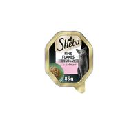 Sheba Fine Flakes Cat Food Tray with Salmon in Jelly 2x11x85g