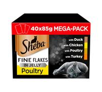 Sheba Fine Flakes Cat Pouches Poultry in Jelly 40 x 85g