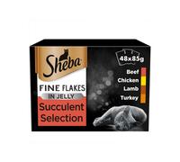 SHEBA Fine Flakes Cat Pouches Succulent Collection in Jelly 12x85g (Pack of 4)