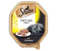 Sheba Fine Flakes Cat Tray with Chicken in Jelly, 22 x 85 g