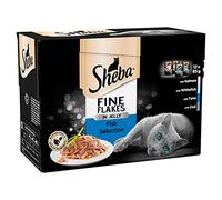 SHEBA Fine Flakes Cat Pouches Fish Collection in Jelly 12x85g (Pack of 4)