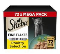 Sheba Cat Pouches Poultry Collection in Jelly, 85 g, Pack of 72
