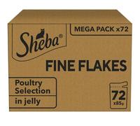 Sheba Cat Pouches Poultry Collection in Jelly, 85 g, Pack of 72