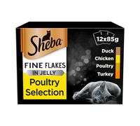 Sheba Fine Flakes Poultry Selection in Jelly - Pouch (12x85g) - Pack of 2