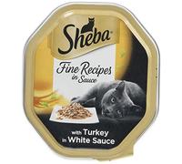 Sheba Fine Flakes - Wet Cat Food for Adult Cats with Turkey in Sauce, 18 Trays (18 x 85 g)