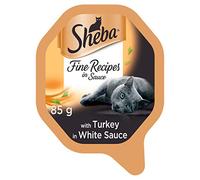 Sheba Fine Recipes with Turkey in Sauce - Wet cat food trays for adult cats - 22 x 85 g