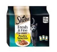 SHEBA Fresh and Fine Cat Pouches Poultry in Gravy - 15 x 50g