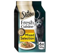 SHEBA Fresh Cuisine Taste of Rome Cat Pouches with Turkey & Chicken in Gravy 8 x 6x50g