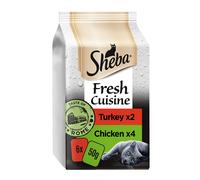 Sheba Fresh Cuisine Taste of Rome Wet Cat Food Pouches in Gravy (6x50g) x 8 packs